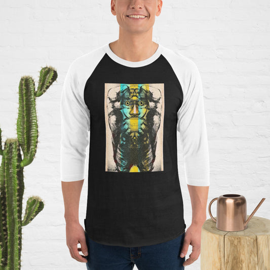 Artistic "no matter" 3/4 sleeve raglan shirt